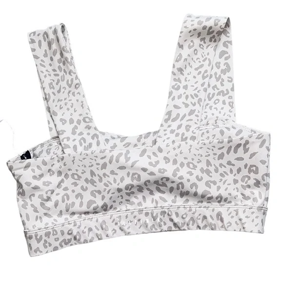 Anthropologie Allfenix Sports Bra Cheetah Dark Stone Sand M Medium New - Picture 2 of 6